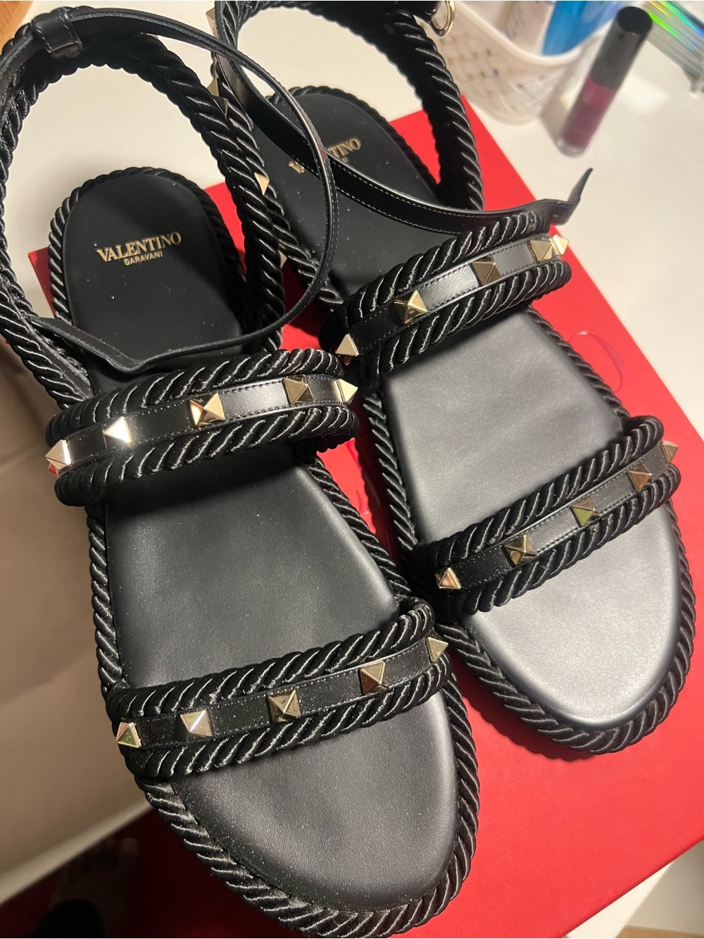 Ladies Valentino Garavani studs sandal espadrilles size 41(NEW)